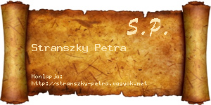 Stranszky Petra névjegykártya